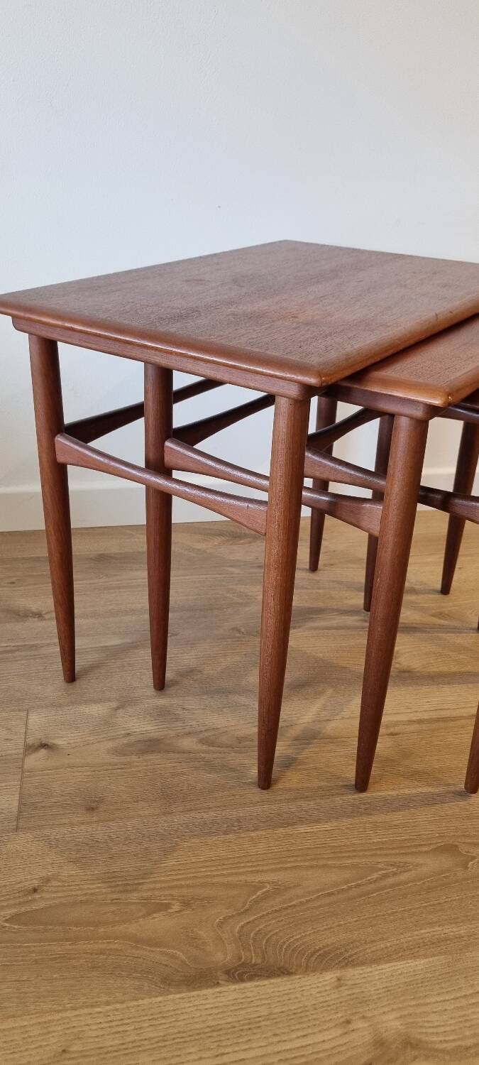 Danish nesting tables in teak from the 1960s.