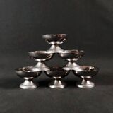 6 coupelles à glace sur pied en inox service à dessert vintage