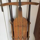 Ancienne luge américaine en bois vintage