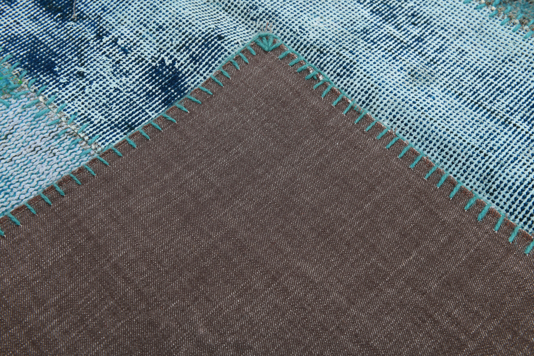 Oversized blue and green wool turkish carpets