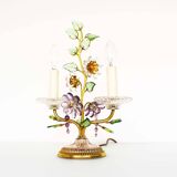 Incredible large gilt and crystal Floral table lamp by Palwa