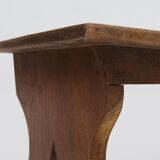 Small rustic wooden stool with curved base, France ca. 1900