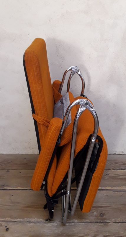 Deckchair Lama chrome vintage fabric