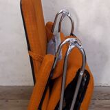 Deckchair Lama chrome vintage fabric