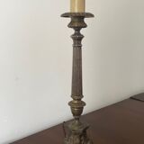 Lamp pique candle bronze silver nineteenth century