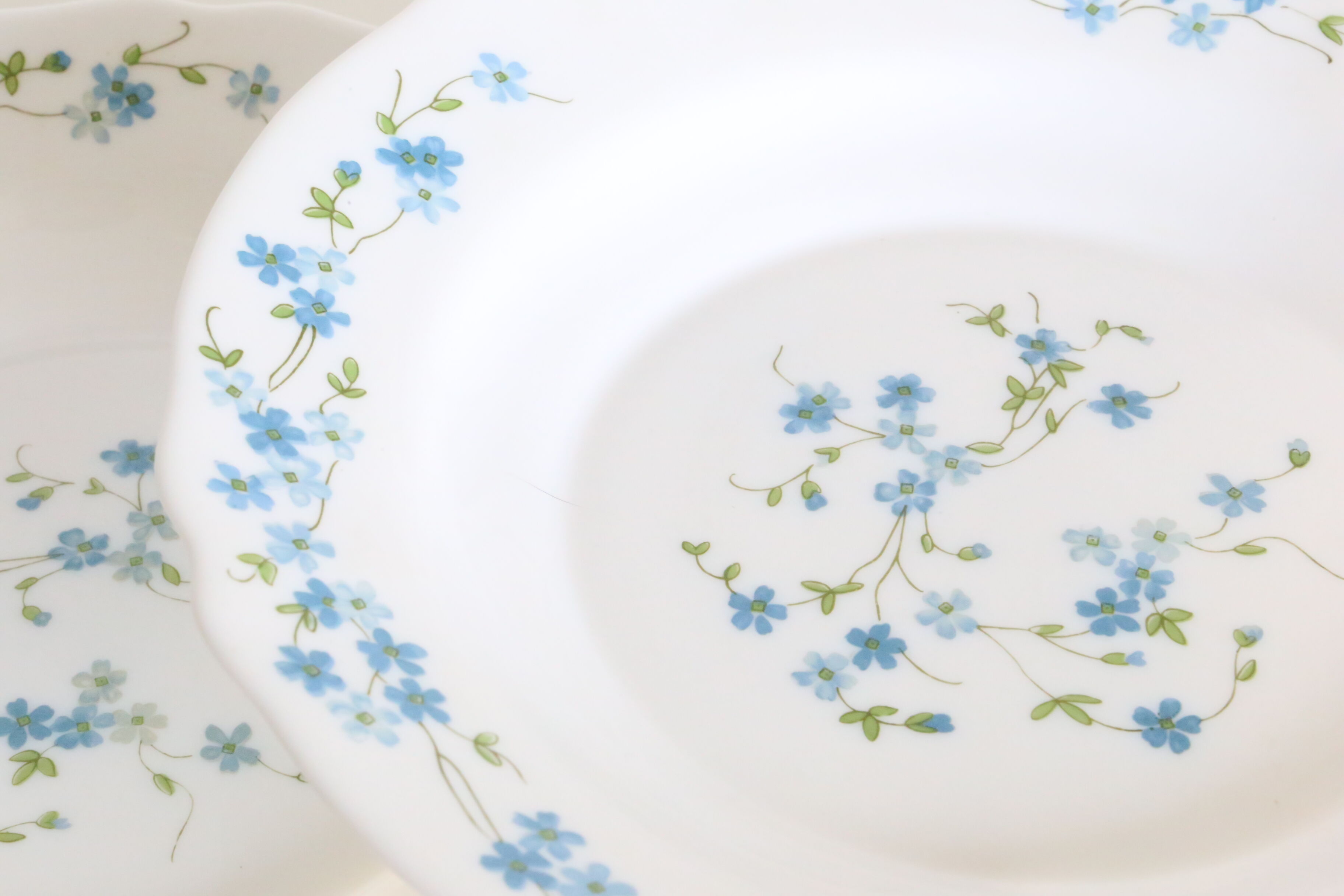 Set of 6 hollow plates Arcopal pattern Veronica