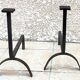 Pair of vintage steel geometric chenets