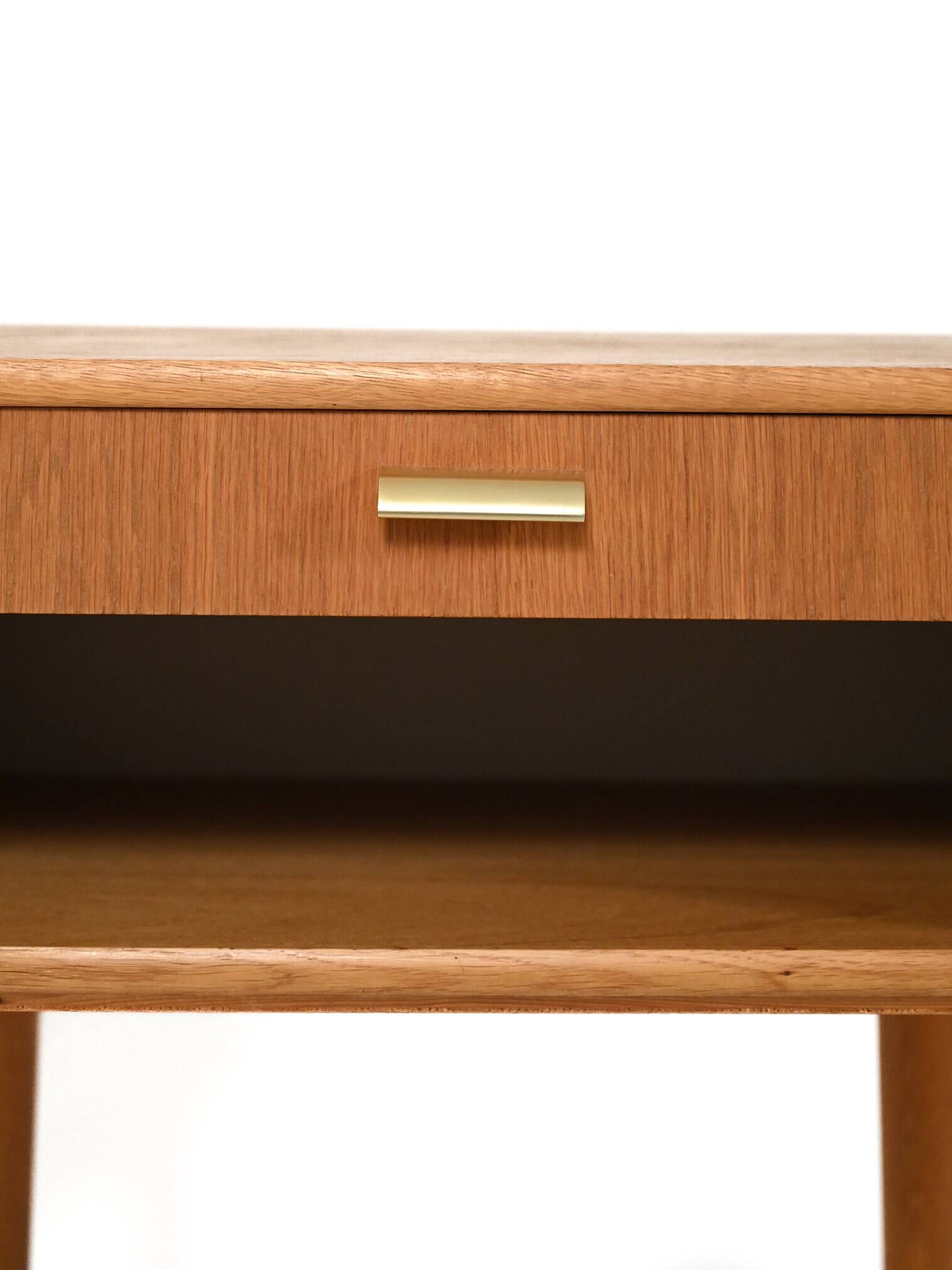 Scandinavian vintage bedside table with brass handle