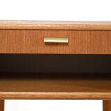 Scandinavian vintage bedside table with brass handle