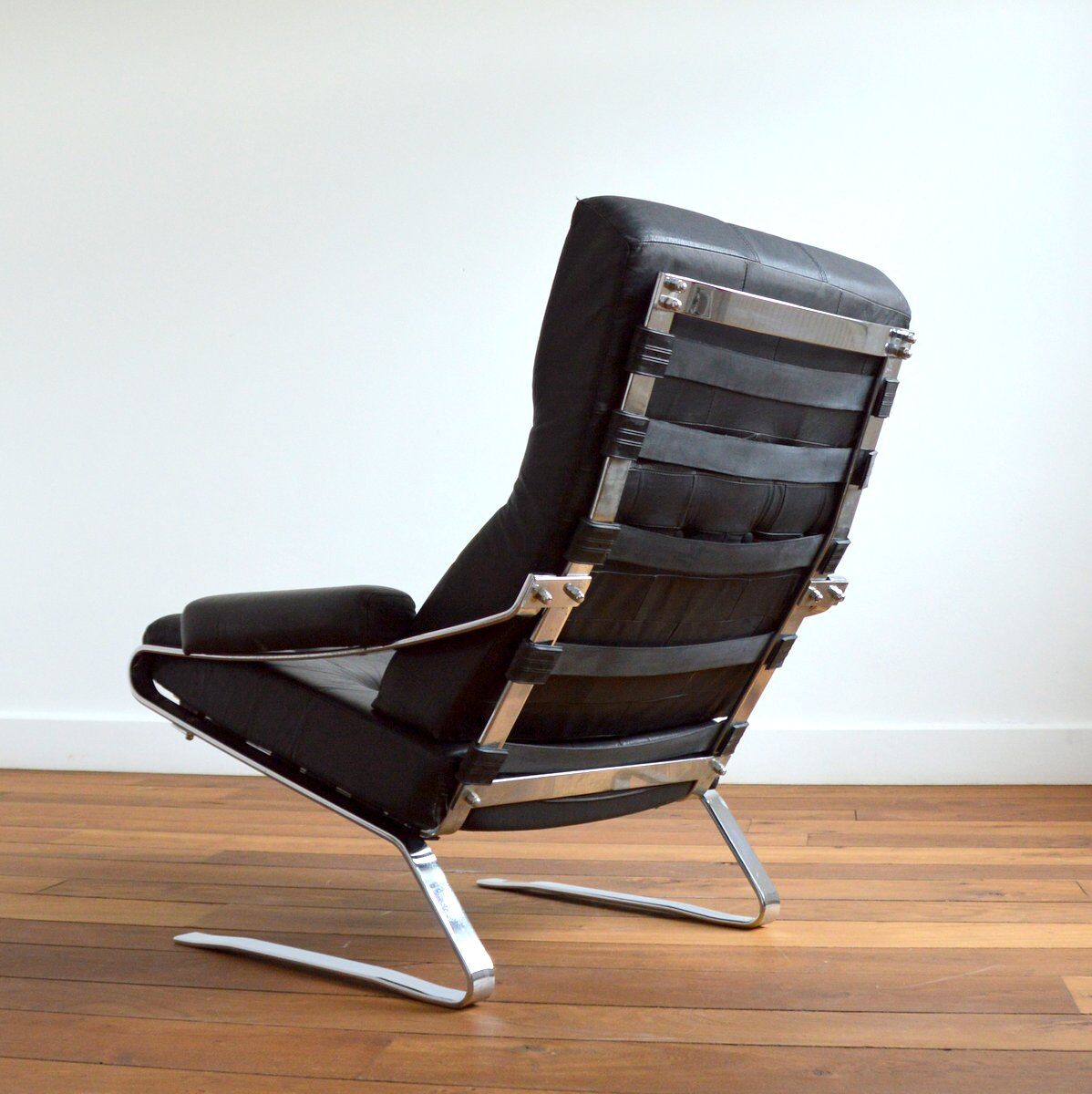 Leather lounge armchair by Reinhold Adolf for horn, 1960s
