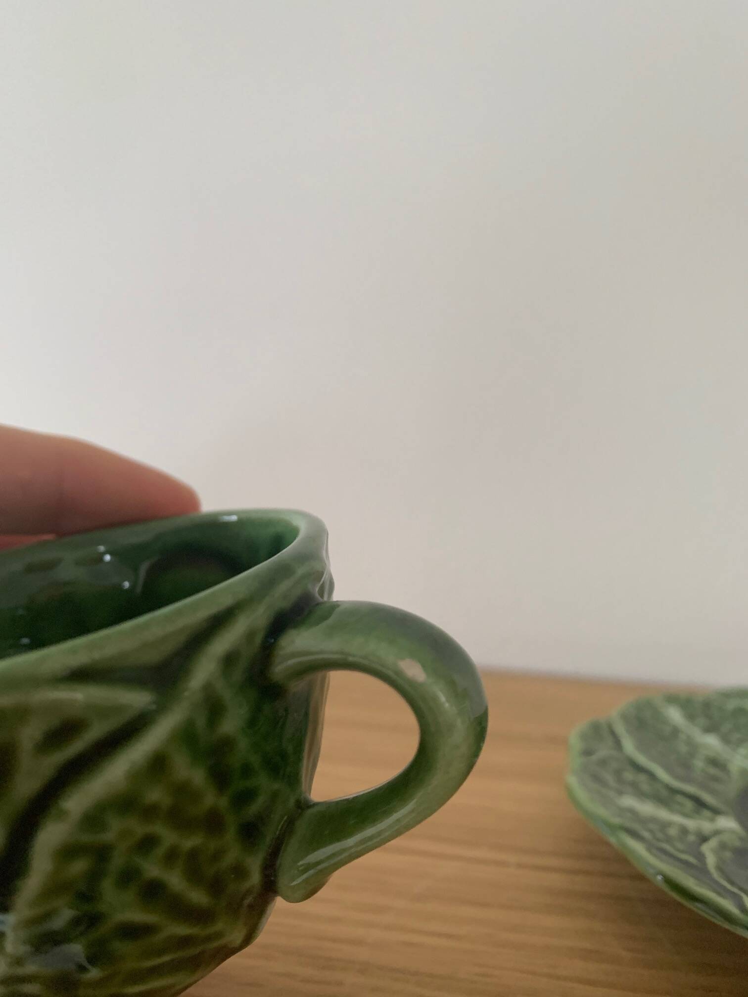 Cabbage coffee cup + saucer, Portugal