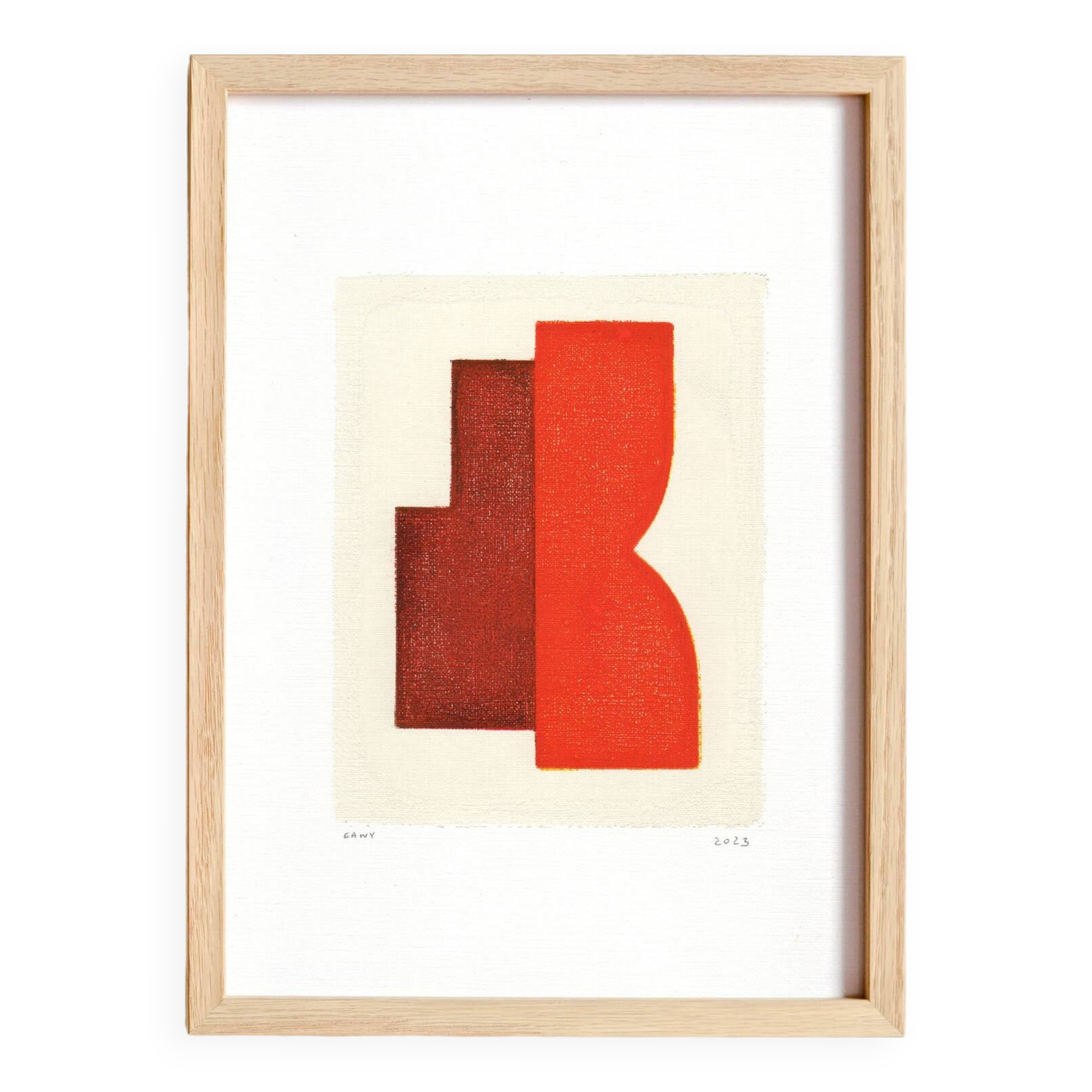 illustration abstraite - Ella - rouge - signée Eawy
