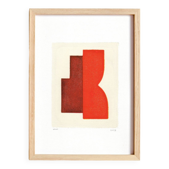 abstract illustration - Ella - red - signed Eawy