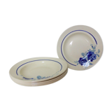 Set of 5 vintage flat plates from Grimaud Strasbourg, Poitiers model, porcelain