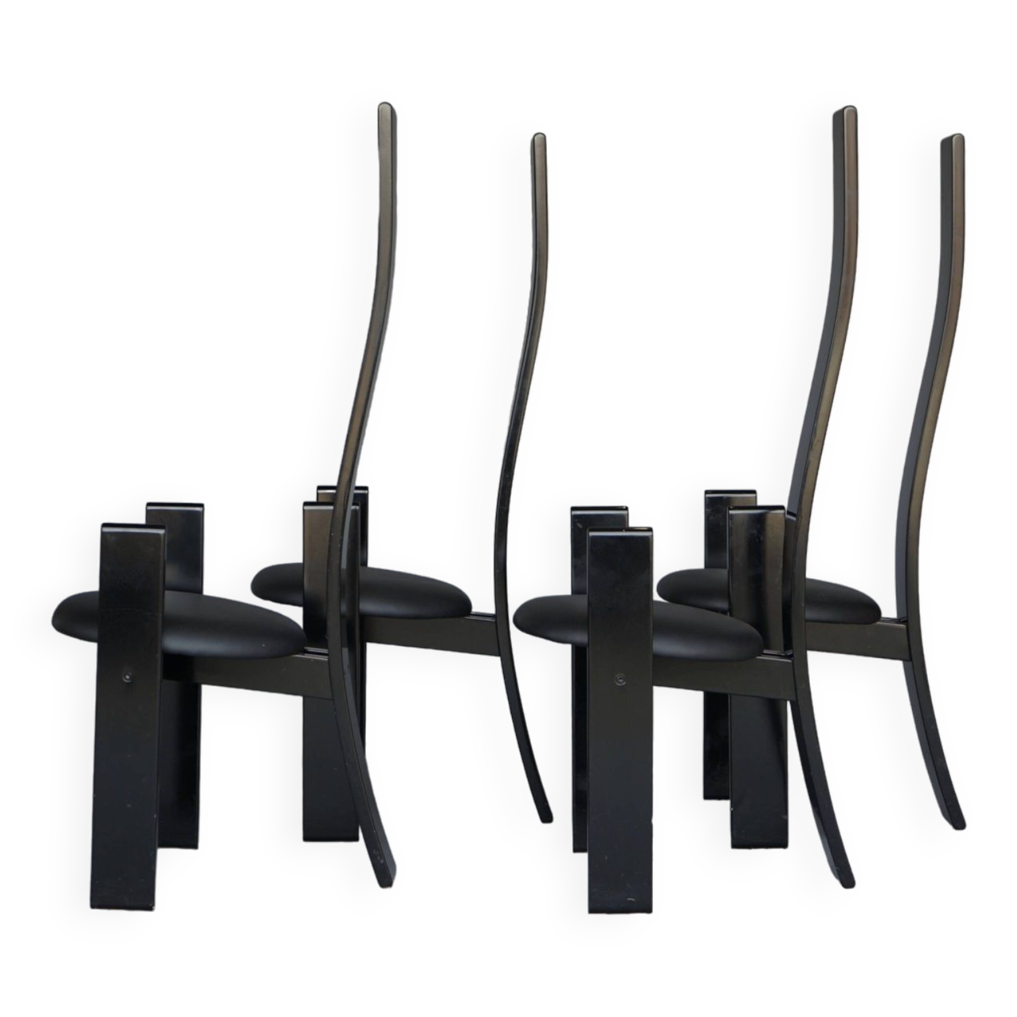 Chaises Golem Mid-Century par Vico Magistretti pour Poggi, 1970s, Set de 4