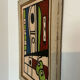 Peinture abstraite moderniste – Signée – Huile sur toile avec cadre en bois