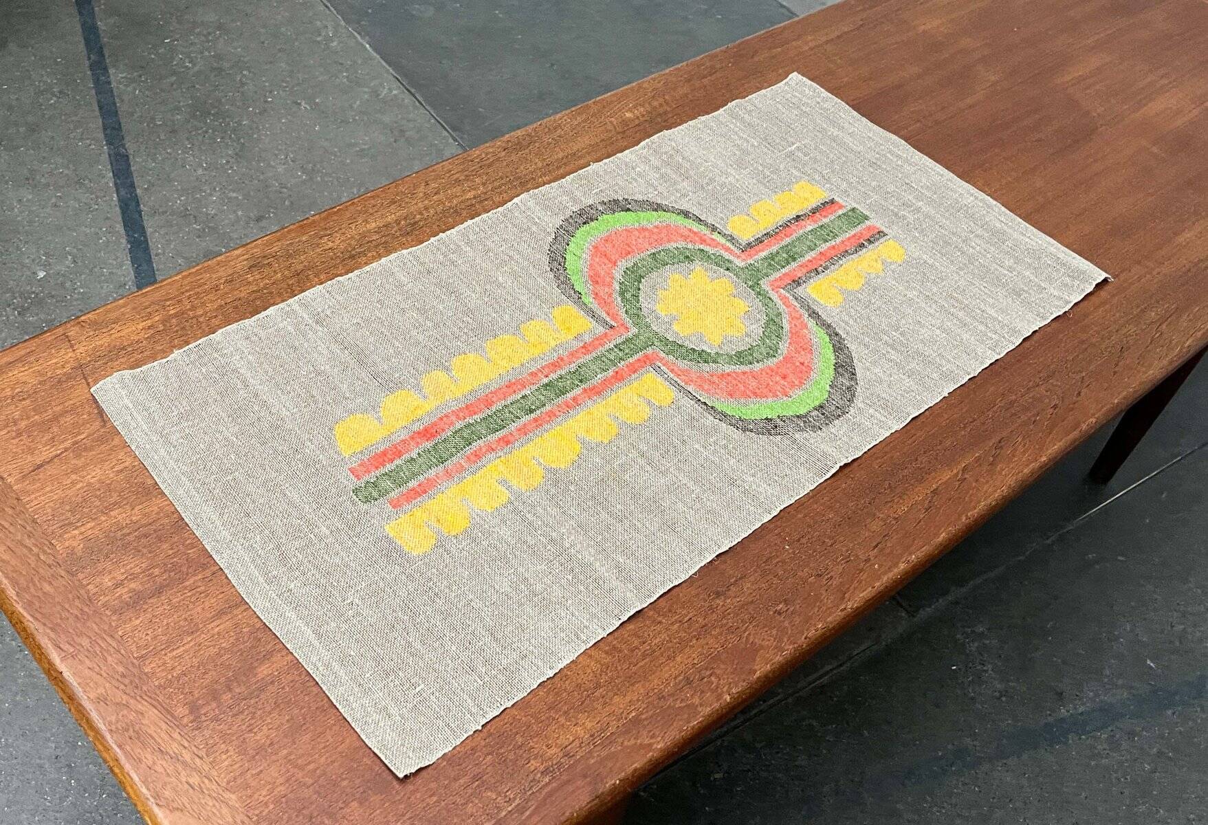 Modernist mid-century linen wall tapestry, Finland, 1960s