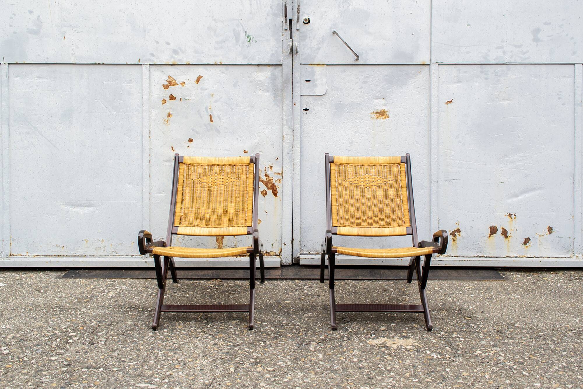Paire de fauteuils pliants mod. Ninfea par Gio Ponti Prod. Reguitti, Italie, 1958