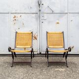 Paire de fauteuils pliants mod. Ninfea par Gio Ponti Prod. Reguitti, Italie, 1958