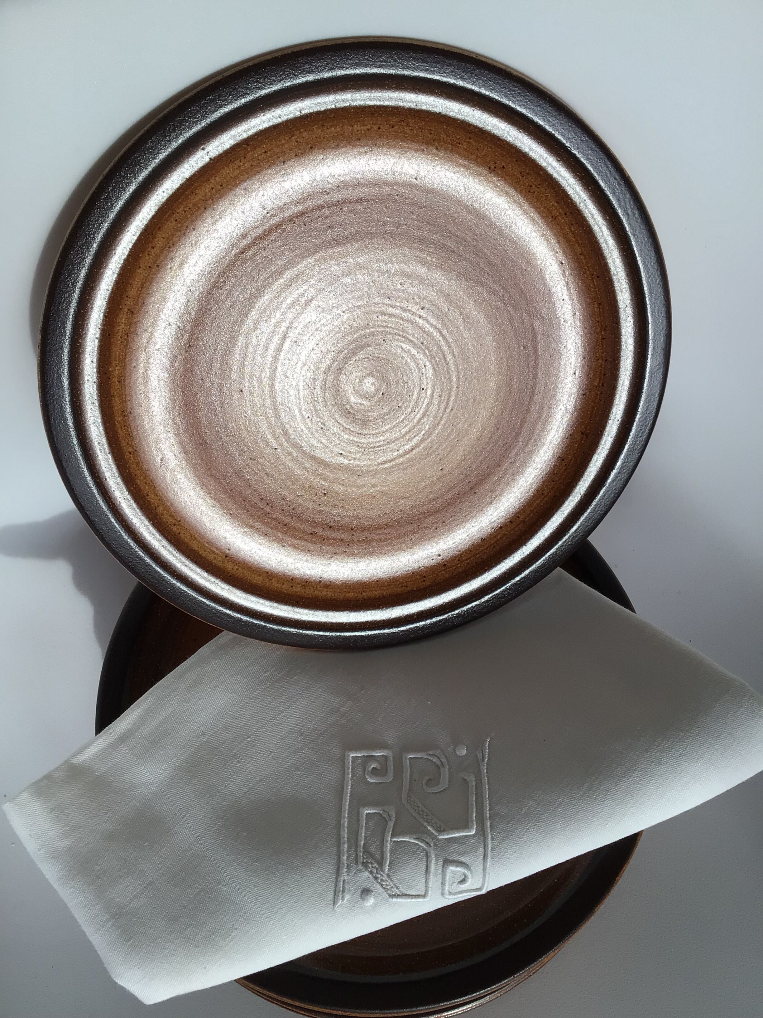8 plates dessert speckled sandstone meylan st amand