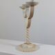 Vintage patinated lacquered metal candlestick brocante