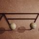 Coat hook 4 branches green balls vintage 60'
