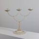 Vintage patinated lacquered metal candlestick brocante