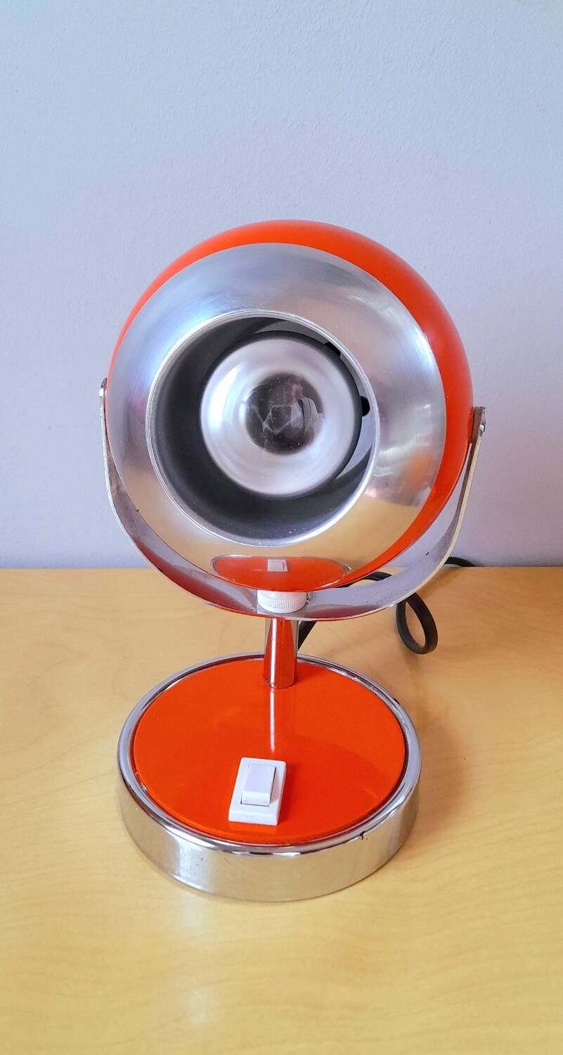 Space age eyeball lamp orange 70s