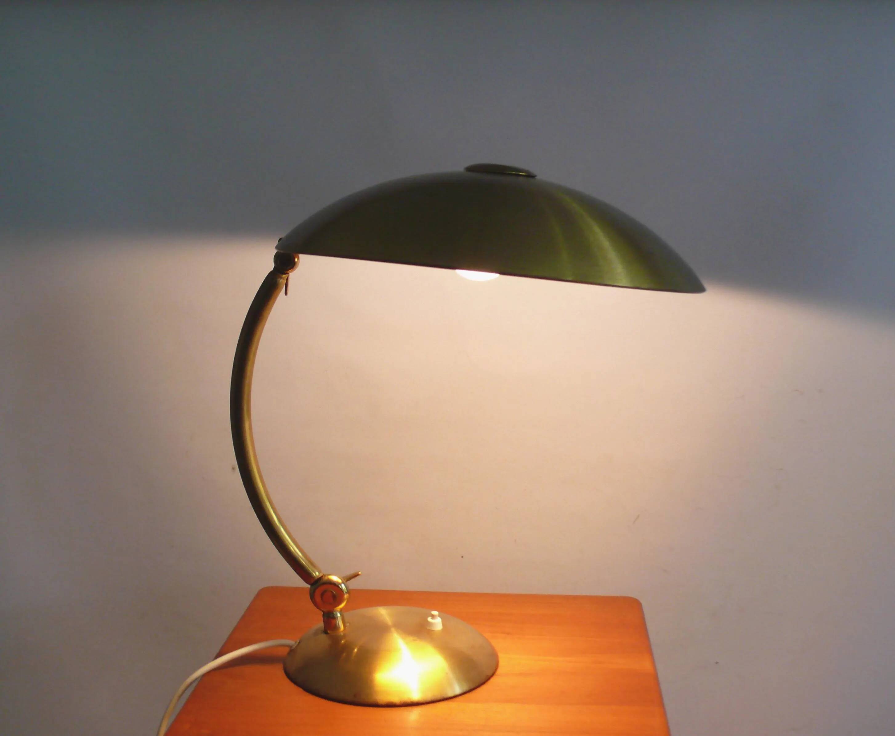 Large brass table lamp, Egon Hillebrand, 1930s