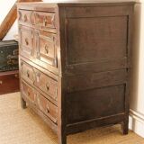 English chest of drawers; Charles II period, oak