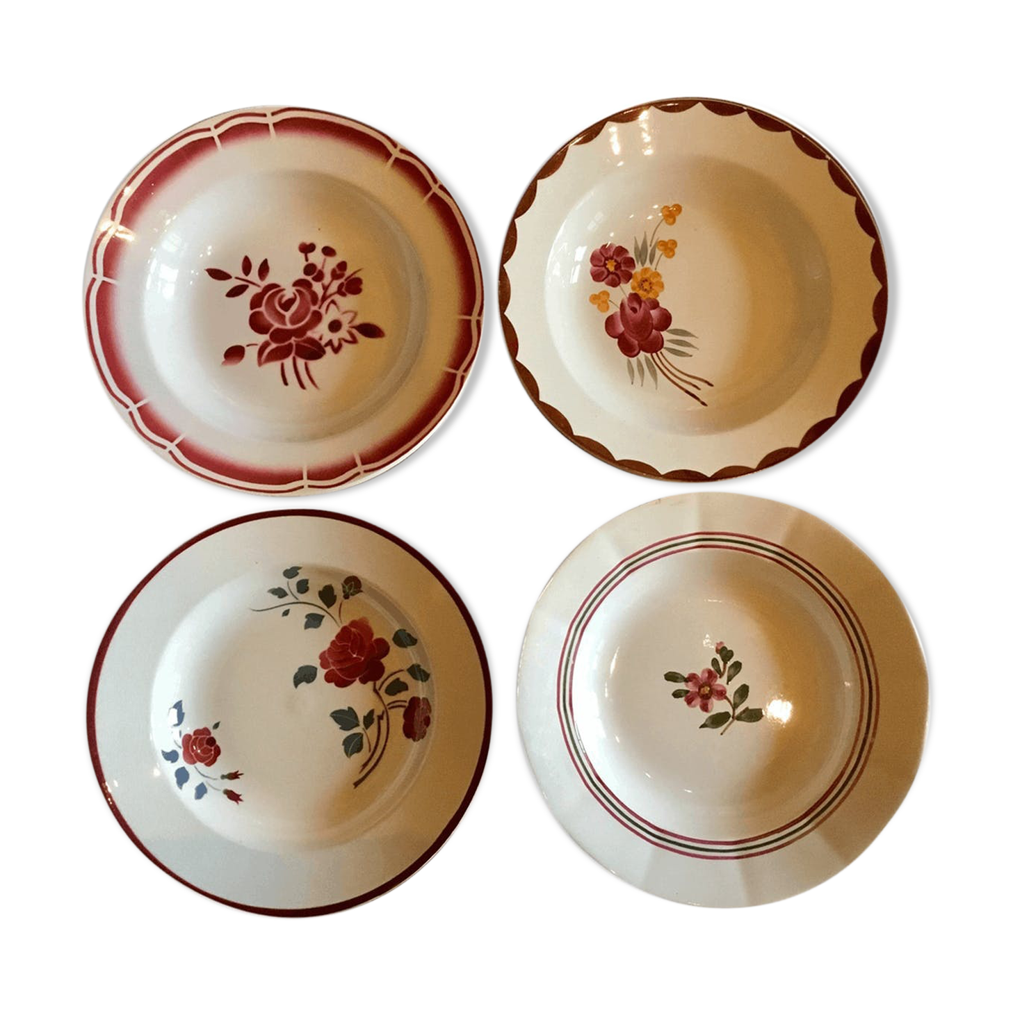 Ancient deep plates, set of 4