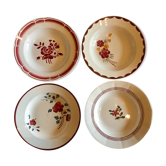 Suite de 4 assiettes creuses anciennes