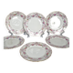 Set of 6 Limoges porcelain dessert plates with garlands and