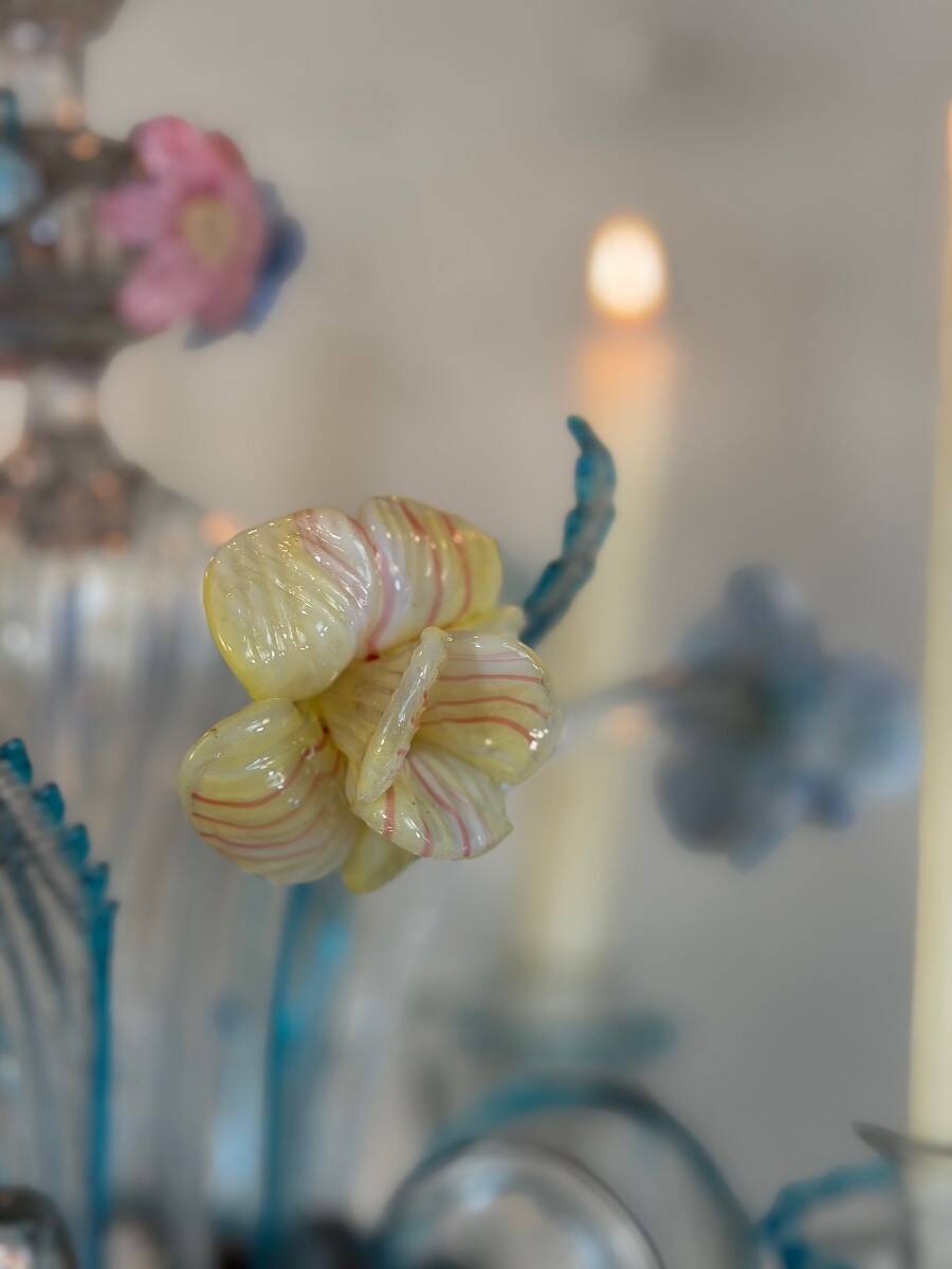 Girandole vénitienne en verre de Murano multicolore, XIXème siècle