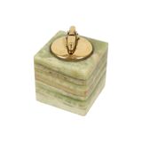 Ronson lighter green onyx marble vintage smoking item cube 6cm