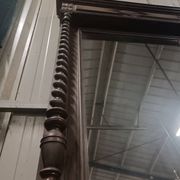 Miroir en chêne à colonnes torsadées