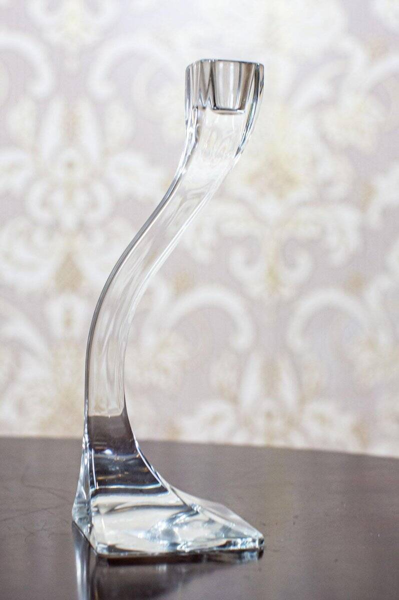 Bougeoirs en verre vintage, années 1950, ensemble de 3