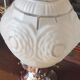 Modernist art deco suspension ceiling lamp in glass and chromed metal