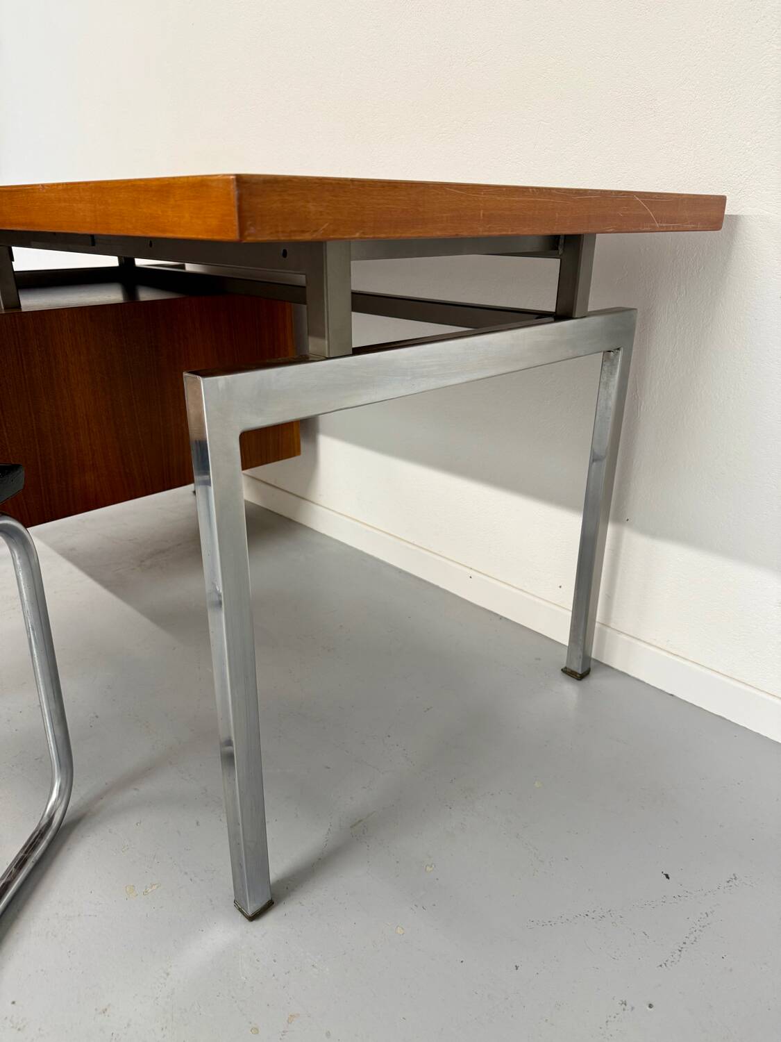 Teak and metal desk designed by George Frydman Efa 1960s vintage