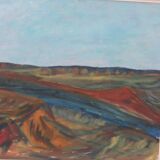 Original mid-century Swedish oil on panel – “Bold Landscape”