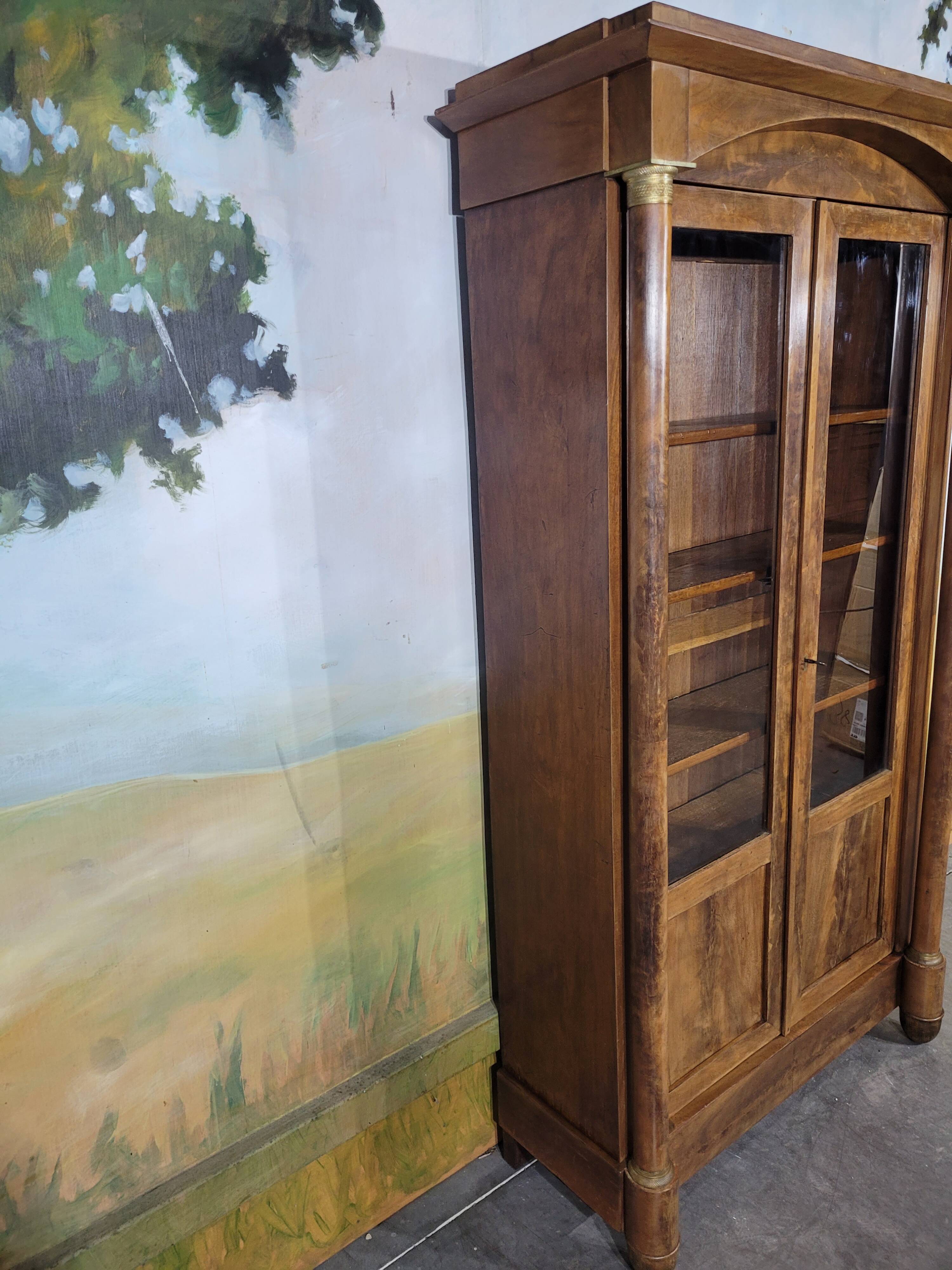 Petite bibliothèque empire en acajou