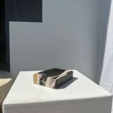 Symmetrical multicolored petrified wood soap dish