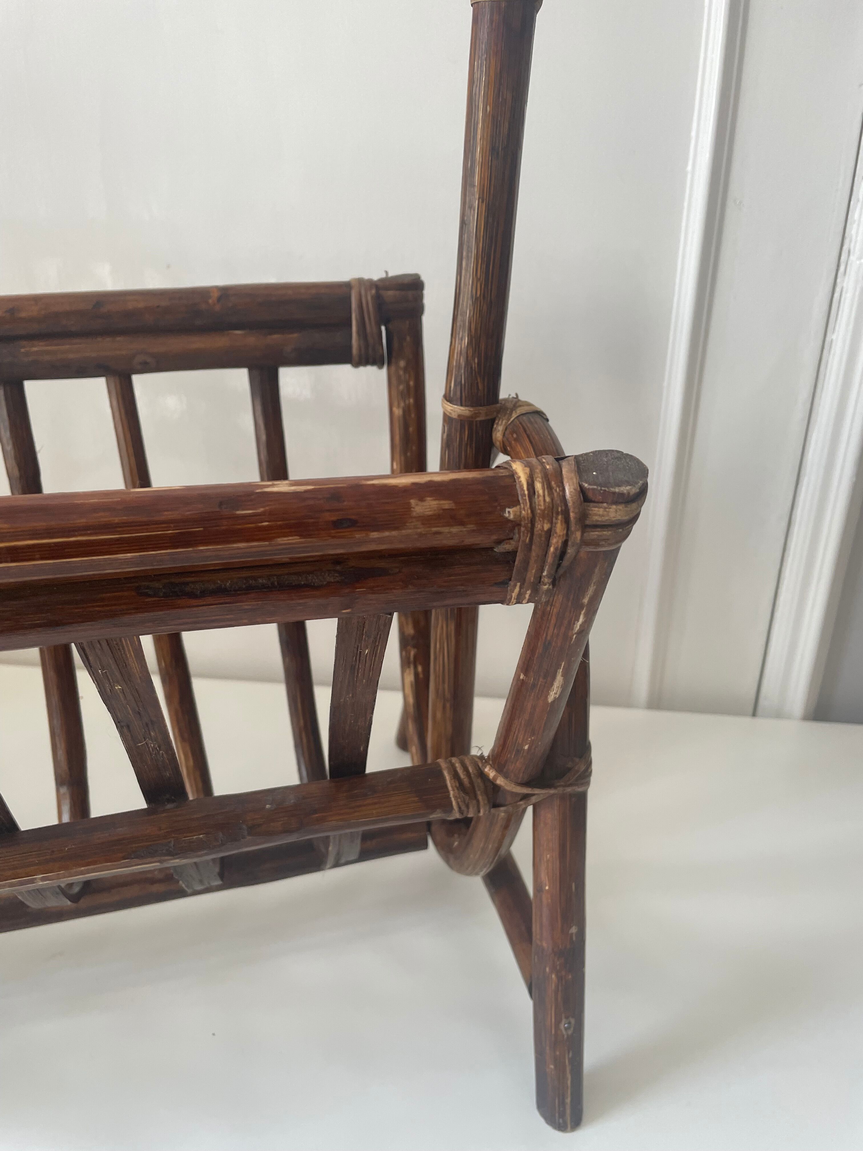 Rattan magazine holder