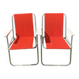 Pair of 70s folding camping chairs