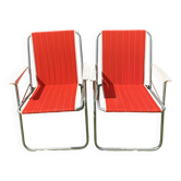 Pair of 70s folding camping chairs