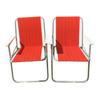 Pair of folding camping chairs from the 70s