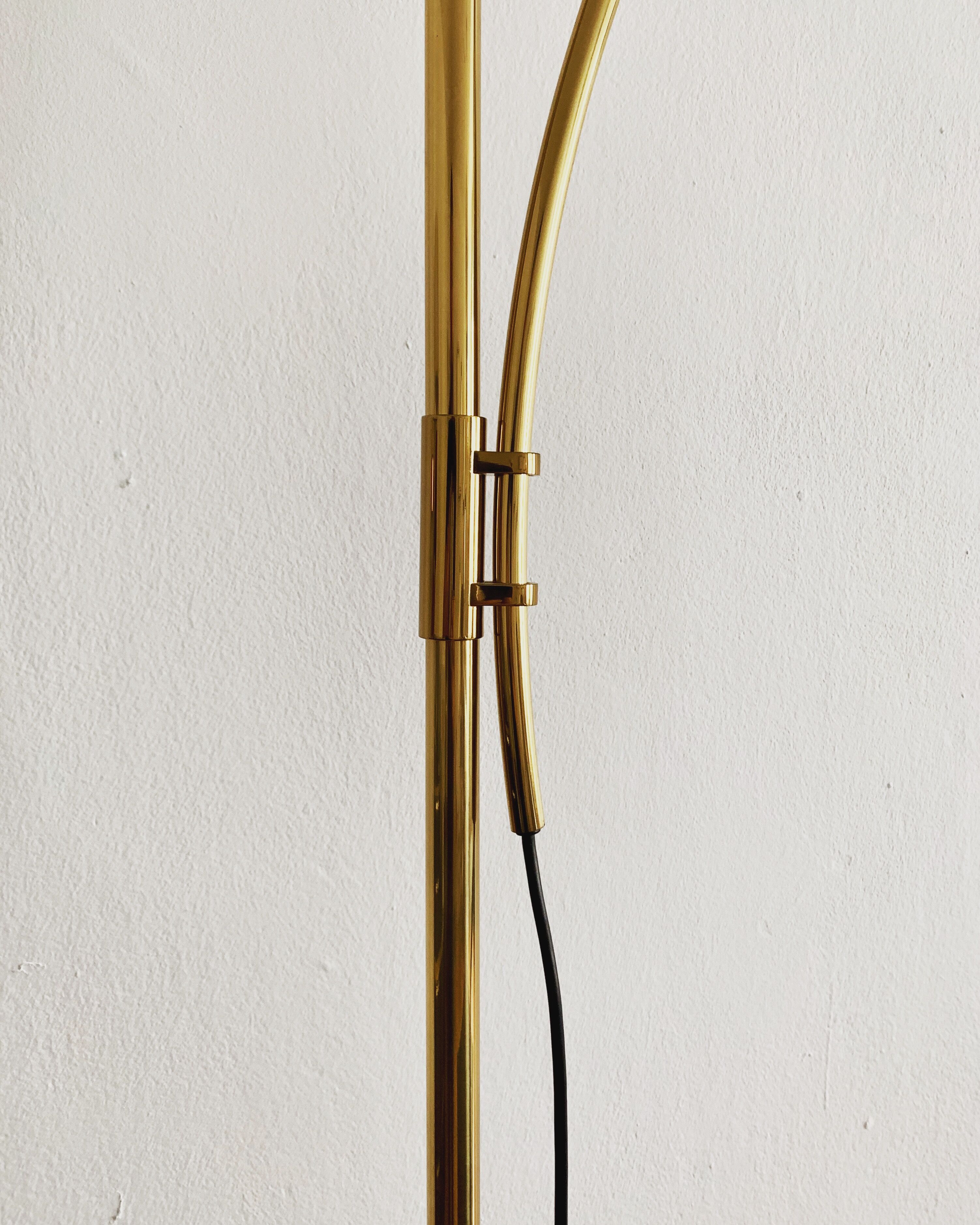 stunning Mid Century Modern brass UNA arc lamp by Florian Schulz