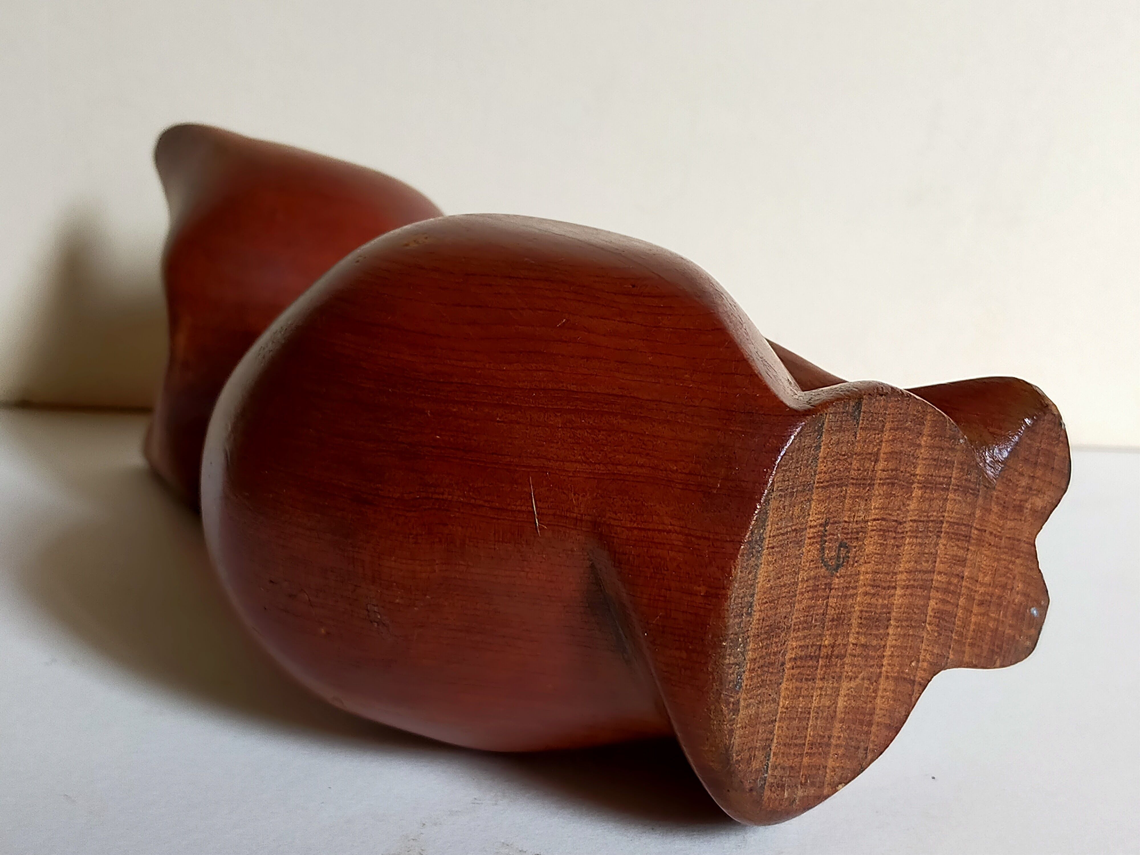 Scandinavian cat in vintage solid wood