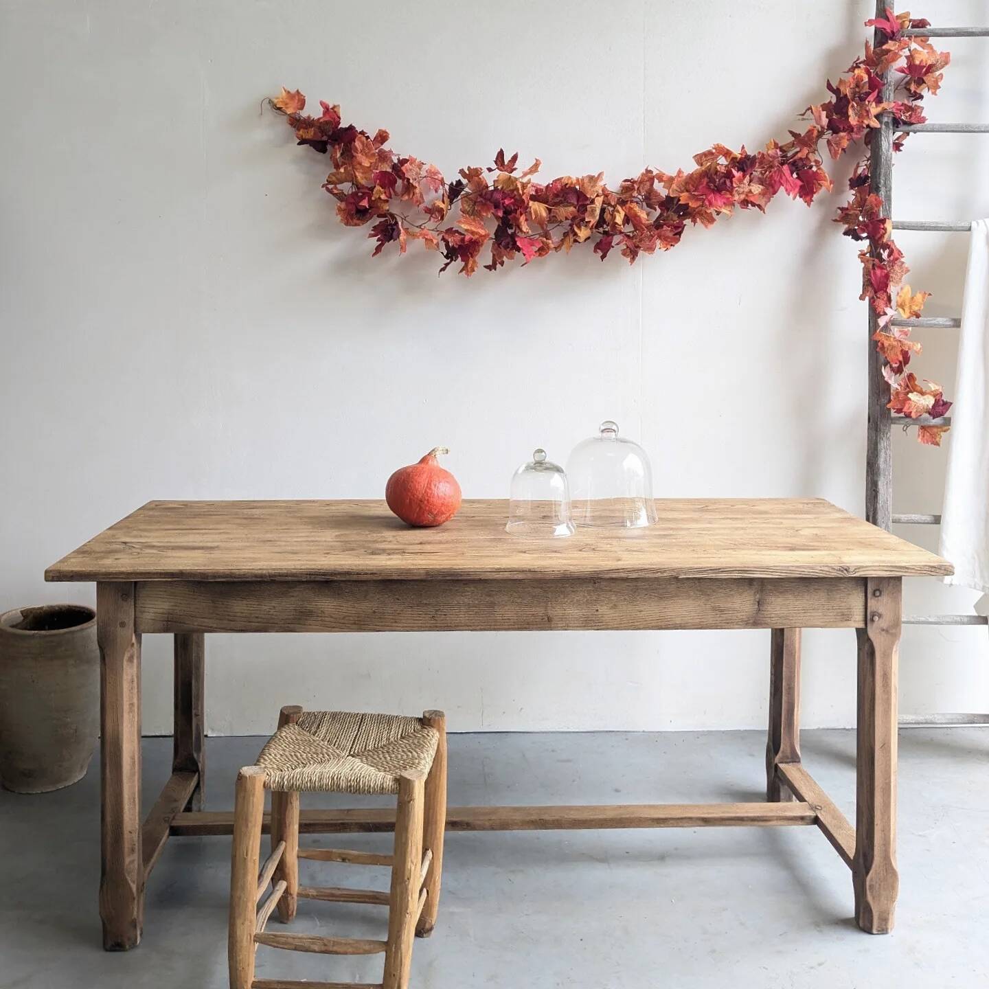 Solid oak farmhouse table