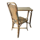 Table et chaise en rotin